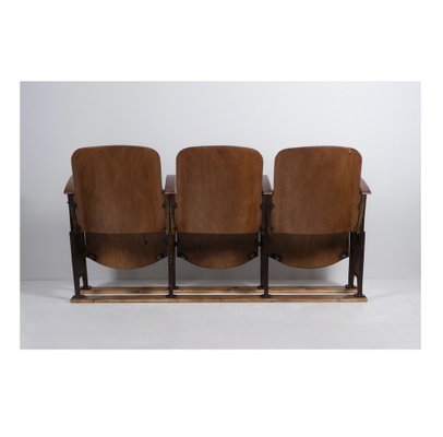 Theater Armchair Bench in Oak, 1940s-NA-1729036