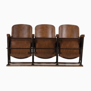 Theater Armchair Bench in Oak, 1940s-NA-1729036