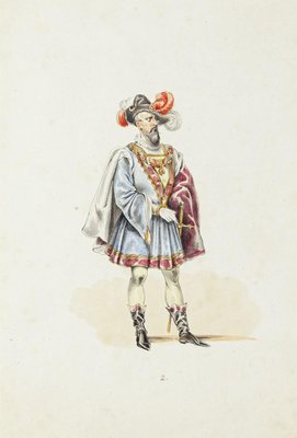 Theatrical Costume, Original Lithograph, Early 20th-Century-ZCI-810765