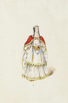 Theatrical Costume, Original Lithograph, Early 20th-Century-ZCI-810769