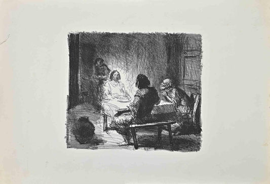 Theo van Elsen, Men in the Inn, Lithograph, 20th Century