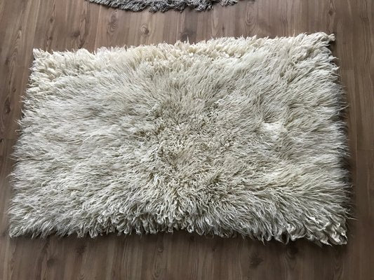 Thick Ecru Wool Rug, 1970s-WQQ-1216069