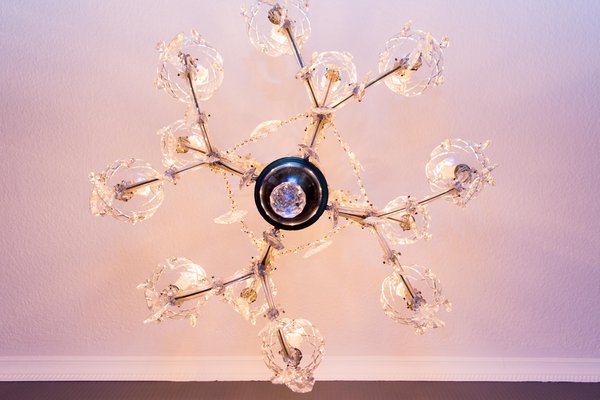 Thirteen-Light Crystal Chandelier in the Style of Maria Theresa, 1950s-KEG-1086704