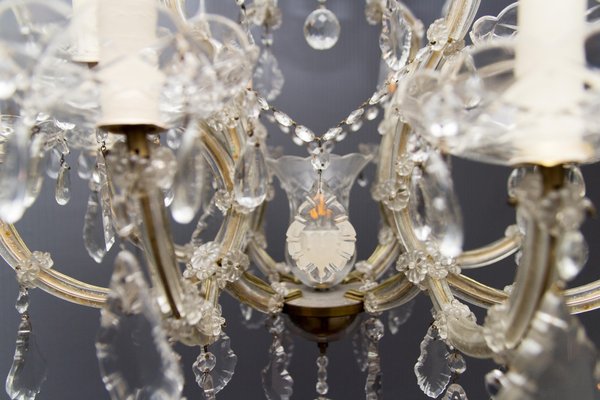 Thirteen-Light Crystal Chandelier in the Style of Maria Theresa, 1950s-KEG-1086704