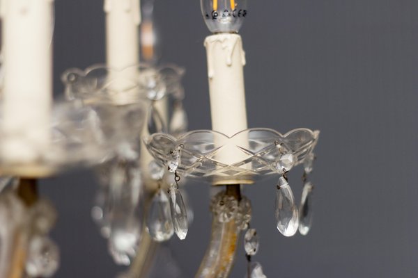 Thirteen-Light Crystal Chandelier in the Style of Maria Theresa, 1950s-KEG-1086704