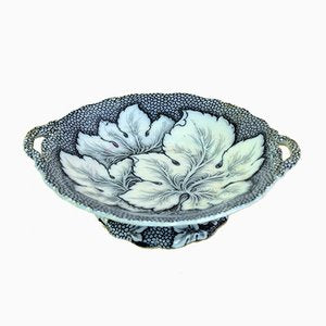 Thomas Dimmock, Antique English Pearlware Footed Platter with Grape Leaf, 1830s-YNA-822652