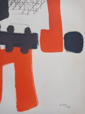 Thomas Gleb, The Warrior, Abstract Composition, 1959, Hand-Signed Lithograph-NRC-1792268