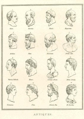 Thomas Holloway, Heads of Men of Ancient Times, Original Etching, 1810-ZCI-1379964