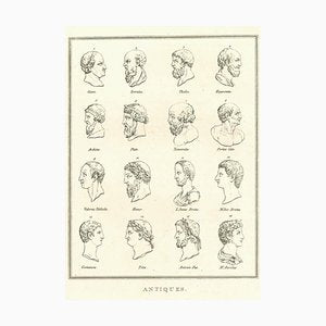 Thomas Holloway, Heads of Men of Ancient Times, Original Etching, 1810-ZCI-1379964