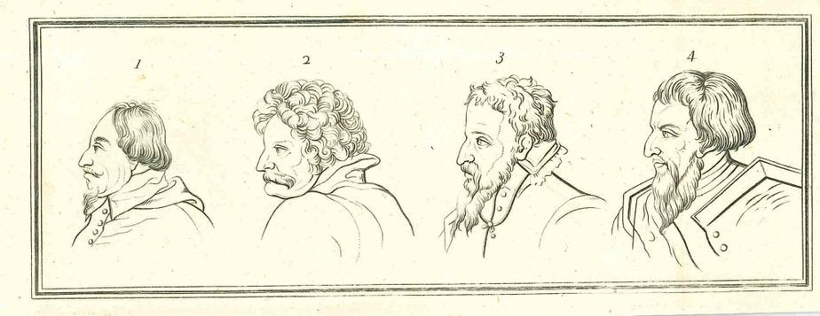 Thomas Holloway, Heads of Men, Original Etching, 1810-ZCI-1379386