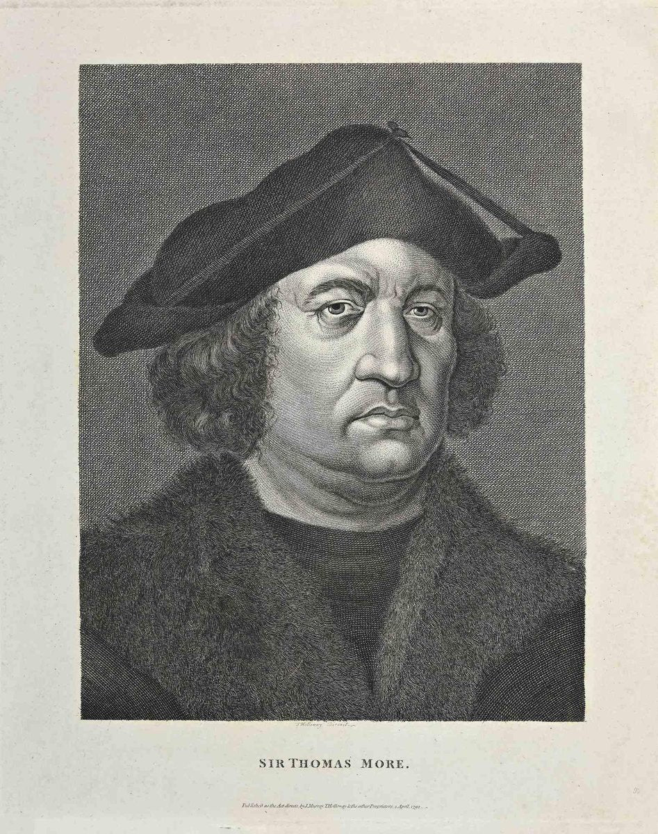 Thomas Holloway, Portrait of Sir Thomas More, Original Etching, 1810