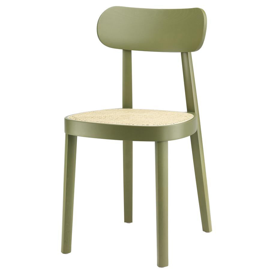 118 - Wooden Chair by Thonet #beech | stained olive green (according to RAL 6003)