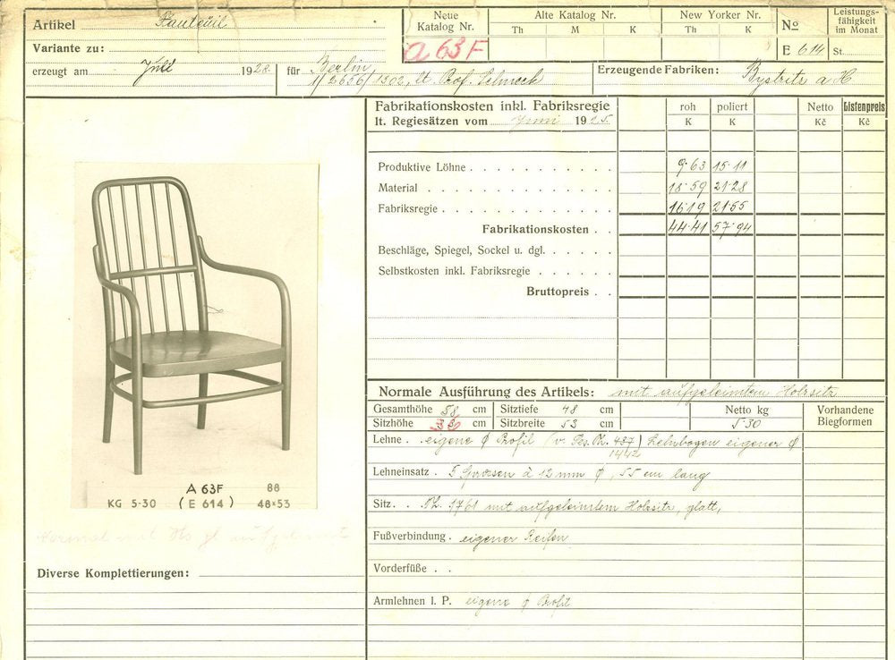 Thonet A 63 Armchair attributed to Adolf Schneck for Thonet, 1928