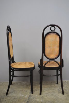 Thonet-Style Chairs in Curved Beech Wood and Vienna Straw Sitting, 1980s, Set of 4-KNM-1069026