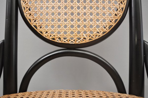 Thonet-Style Chairs in Curved Beech Wood and Vienna Straw Sitting, 1980s, Set of 4-KNM-1069026