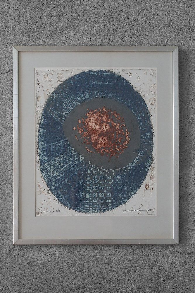 Thormod Larsen, Composition, Color Etching, 1964, Framed