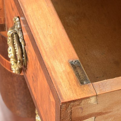 Threaded Chest of Drawers Inlaid with Green Marble Top & Napoleon III Style Wavy Front-RAQ-2034150