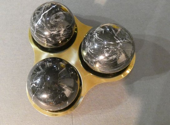 Three Balls Sculpture in Marquina Marble by Valenti and C. Milan, 1970s, Set of 4-ERB-857408