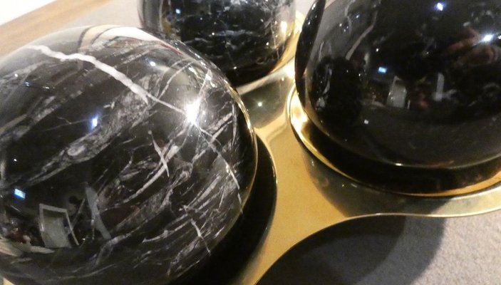 Three Balls Sculpture in Marquina Marble by Valenti and C. Milan, 1970s, Set of 4-ERB-857408