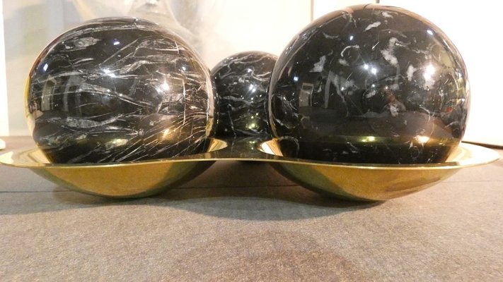 Three Balls Sculpture in Marquina Marble by Valenti and C. Milan, 1970s, Set of 4-ERB-857408