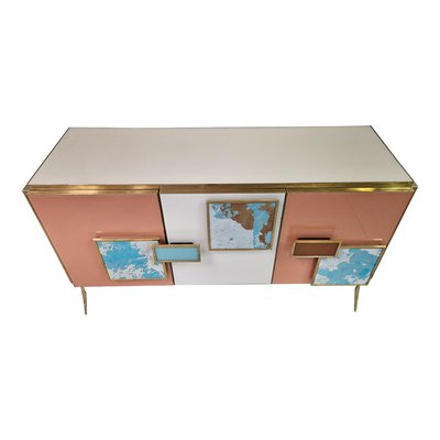 Three-Door Glass Sideboard, 1990s-BEW-1770394