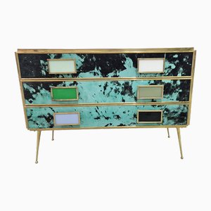 Three-Drawer Glass Dresser, 1990s-BEW-1770377