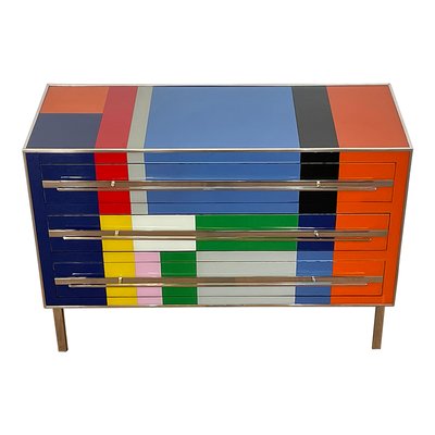 Three Drawers in Multicolored Glass, 1980s-BEW-1773455