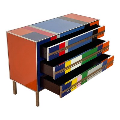 Three Drawers in Multicolored Glass, 1980s-BEW-1773455