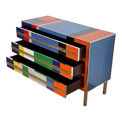 Three Drawers in Multicolored Glass, 1980s-BEW-1773455