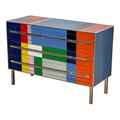 Three Drawers in Multicolored Glass, 1980s-BEW-1773455