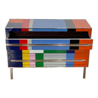 Three Drawers in Multicolored Glass, 1980s-BEW-1773455