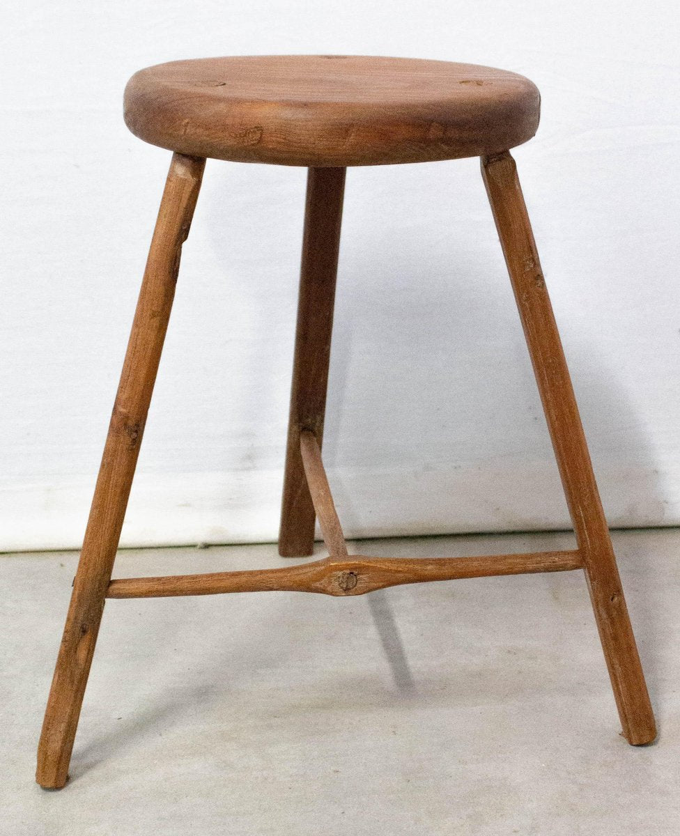 Three-Leg Stool or Milking Stool from Acacia