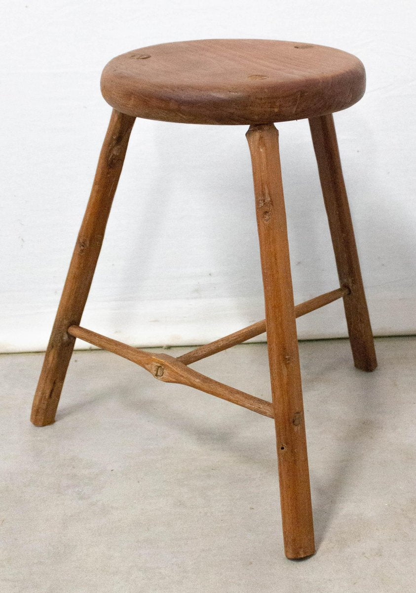 Three-Leg Stool or Milking Stool from Acacia