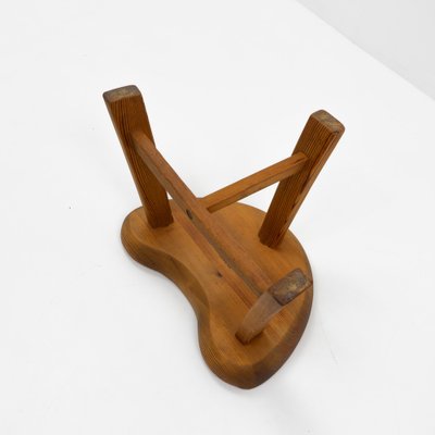 Three Legged Stool in Pine from Krogenæs Møbler, Norway, 1960s-TJQ-1774710