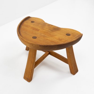 Three Legged Stool in Pine from Krogenæs Møbler, Norway, 1960s-TJQ-1774710