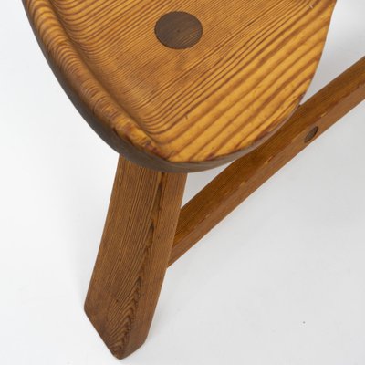 Three Legged Stool in Pine from Krogenæs Møbler, Norway, 1960s-TJQ-1774710