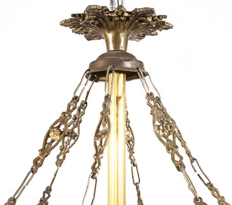 Three-Light Glass Paste Hanging Lamp, 1890s-JCN-1727819