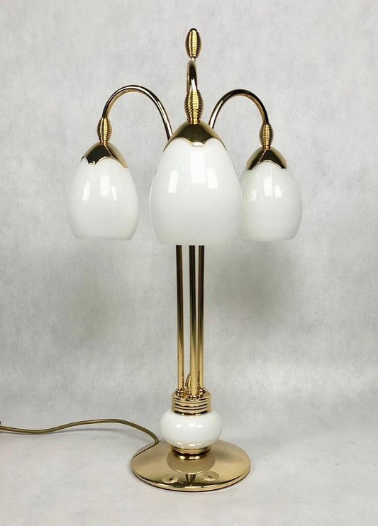 Three Lights Table Lamp in Brass from Bankamp Leuchten, 1970s