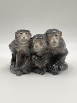 Three Monkeys by Knud Kyhn for Royal Copenhagen, Denmark, 1920-CZ-1806322