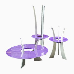 Three Orchid Coffee Tables by Massimo Morozzi for Archizoom, 1980s, Set of 3-VCV-2016222