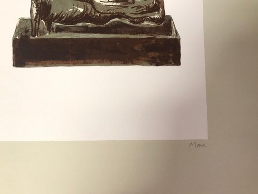 Three Reclining Figures on Pedestals - Original Lithograph by Henry Moore - 1976 1976-ZCI-756344