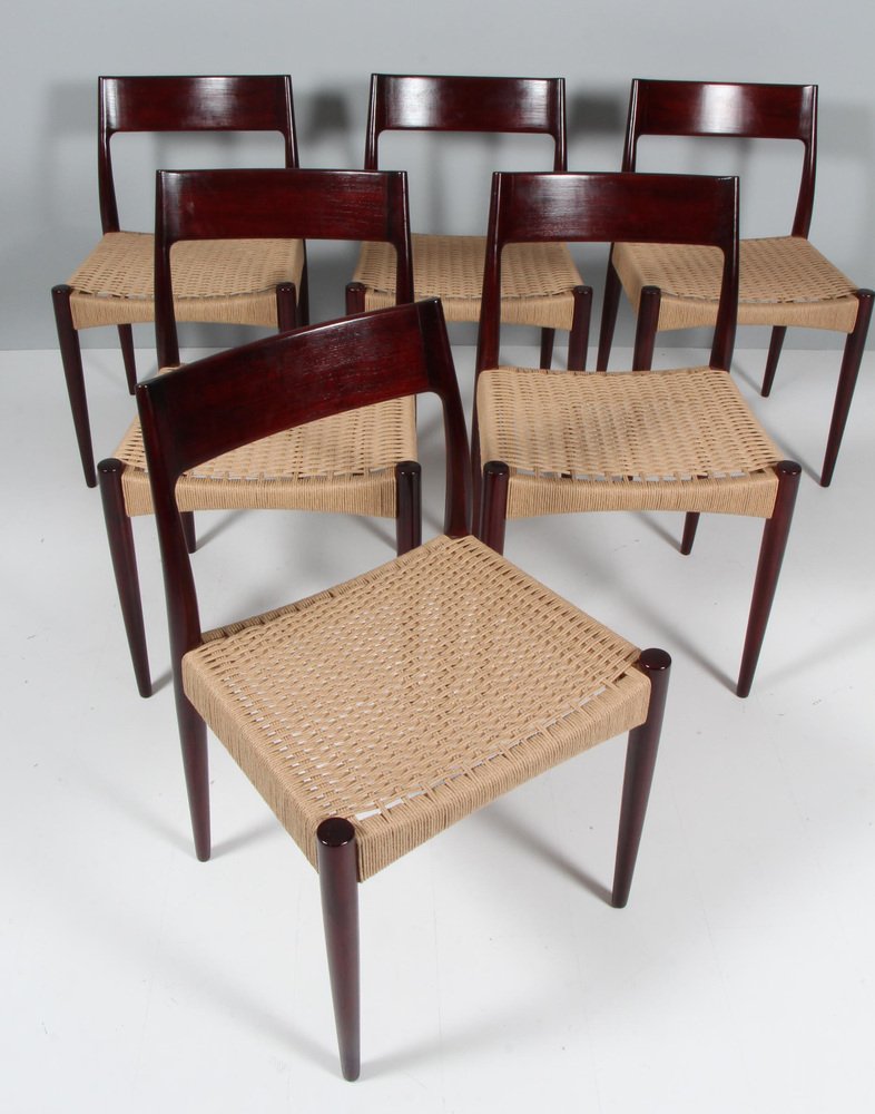 Three-Seat Sofa and Lounge Chair attributed to Arne Hovmand-Olsen, 1960s, Set of 6