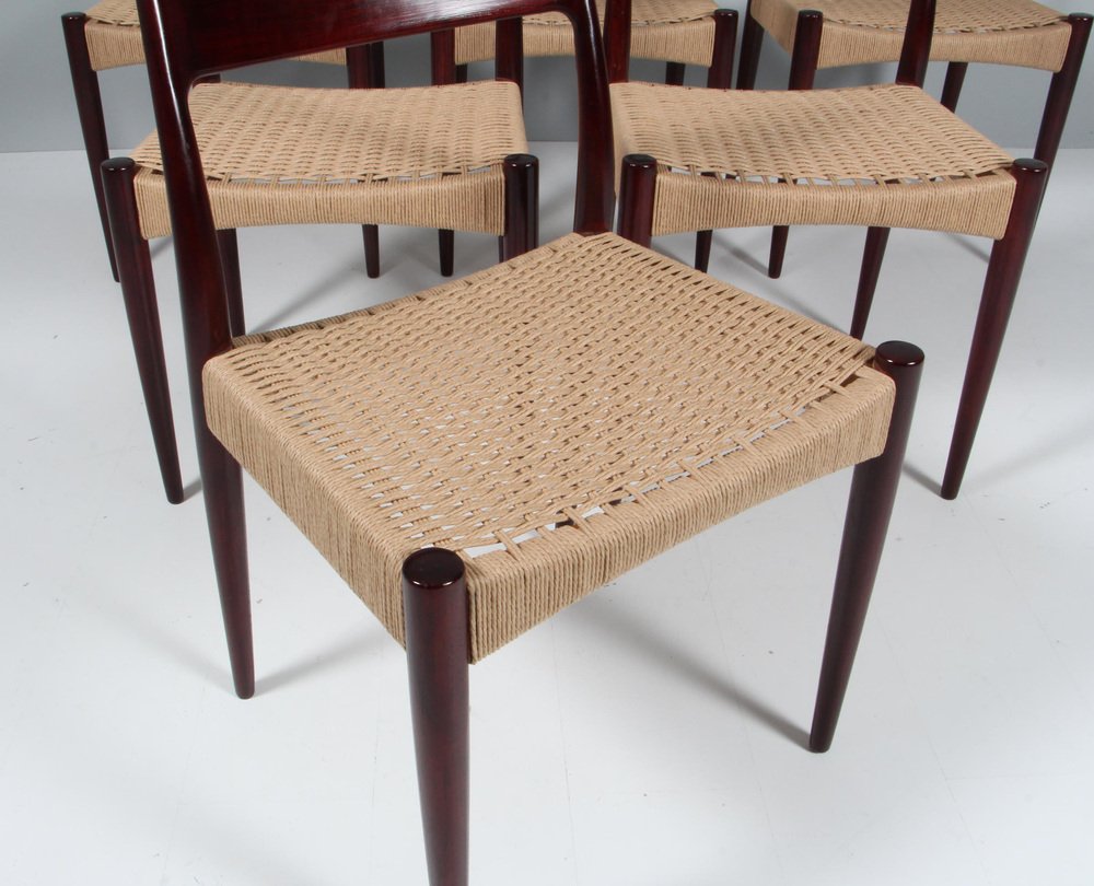 Three-Seat Sofa and Lounge Chair attributed to Arne Hovmand-Olsen, 1960s, Set of 6