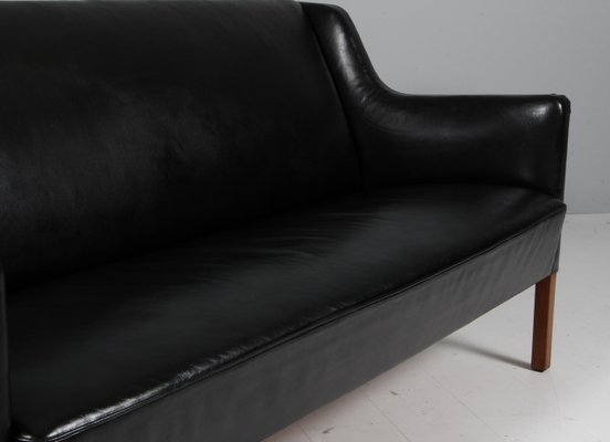 Three Seat Sofa Model 4712 in Leather attributed to Børge Mogensen for FDB, Denmark, 1950s-HJB-2026326