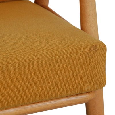 Three-Seater Cigar Sofa in Oak and Yellow Fabric by Hans Wegner, 1960s-MTD-1746778