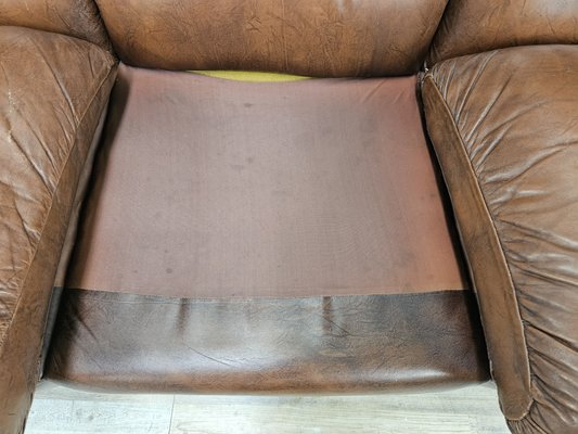 Three-Seater Club Sofa in Brown Leather, 1970-ZUW-2015969