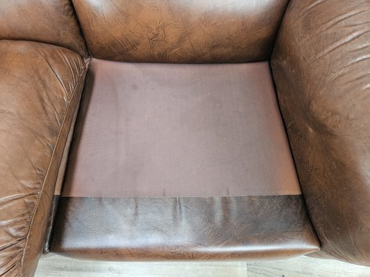 Three-Seater Club Sofa in Brown Leather, 1970-ZUW-2015969