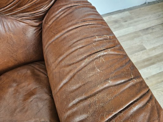 Three-Seater Club Sofa in Brown Leather, 1970-ZUW-2015969