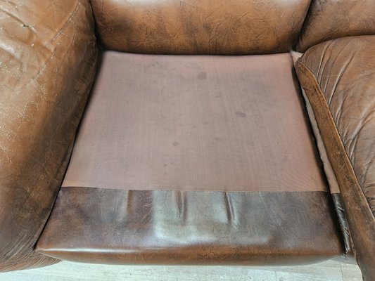 Three-Seater Club Sofa in Brown Leather, 1970-ZUW-2015969