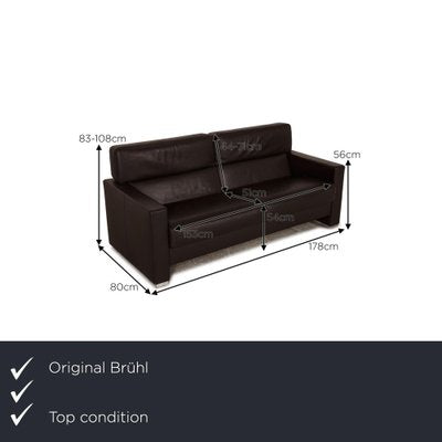 Three-Seater Francis Sofa in Dark Brown Leather from Brühl-RQW-1324200